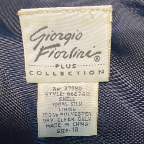 Giorgio Fiorline Floral Ruffle Blouse (Size:18, Color:Navy Blue/Multi) - Picture 3 of 3